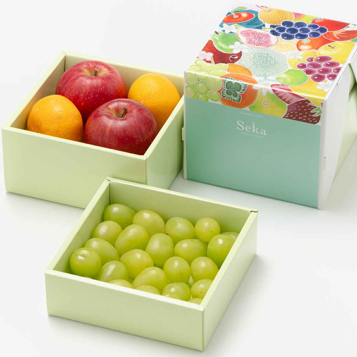 旬の国産シャインマスカットなどのミニお重セット