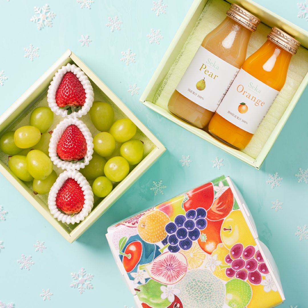 旬の国産フルーツ&国産100%ジュースのミニお重セット