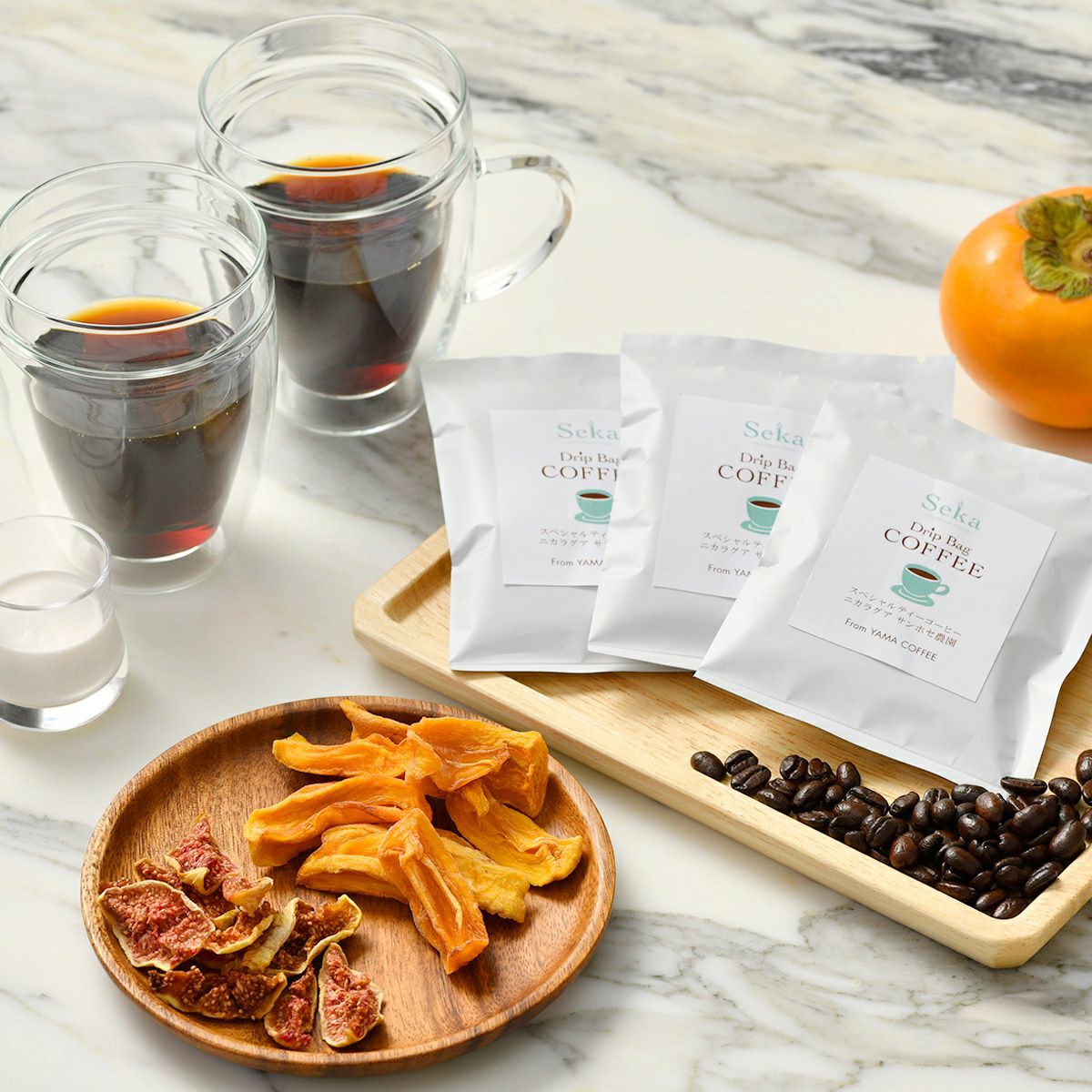 《ギフトシール付き》ドリップコーヒー3点と2種のドライフルーツのギフト