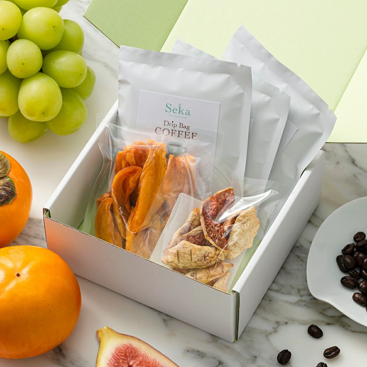 《ギフトシール付き》ドリップコーヒー3点と2種のドライフルーツのギフト