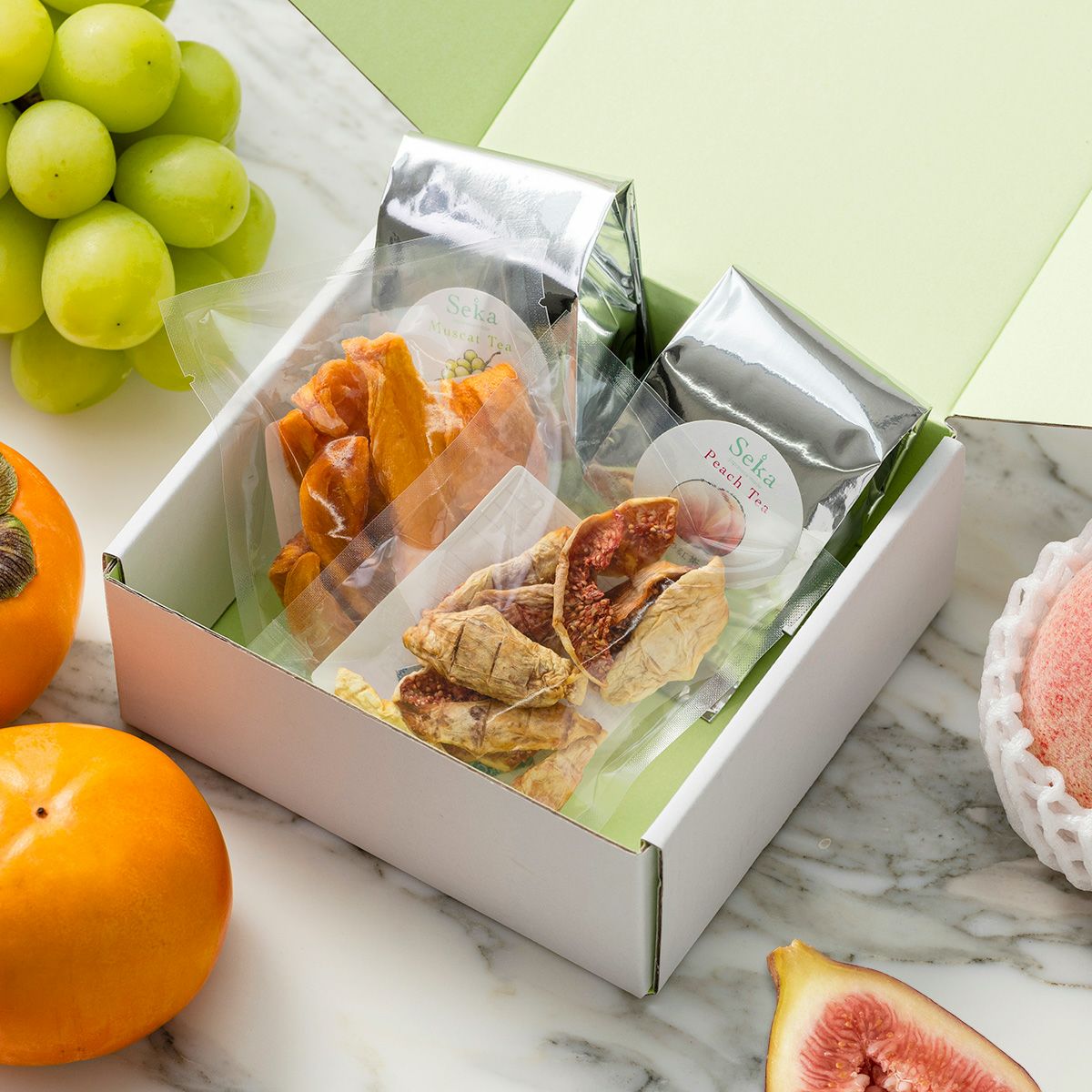 《ギフトシール付き》フルーツティー（2種計10点）と2種のドライフルーツギフト